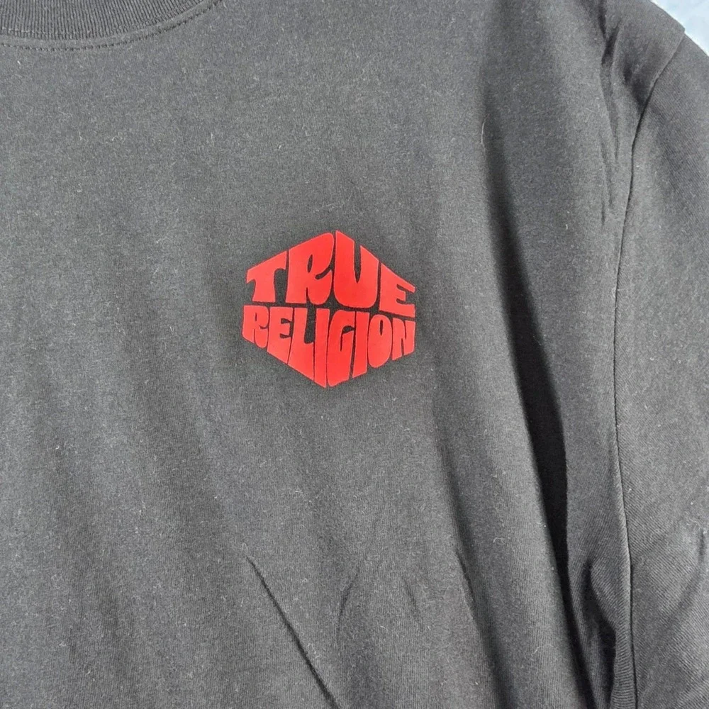 True‎ Religion Mens Hexa Buddha Tee Jet Black Red Graphic T-Shirt XXL New 701203